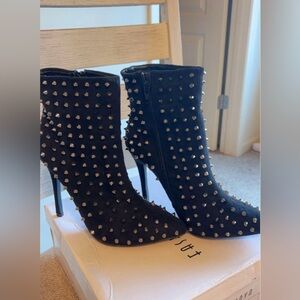 Studded Black Ankle Boots 7 1/2